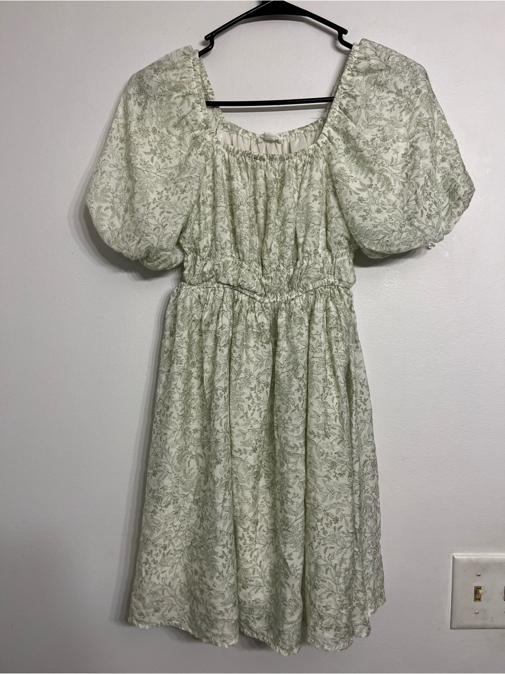 By the River green and white flower summer dress size small